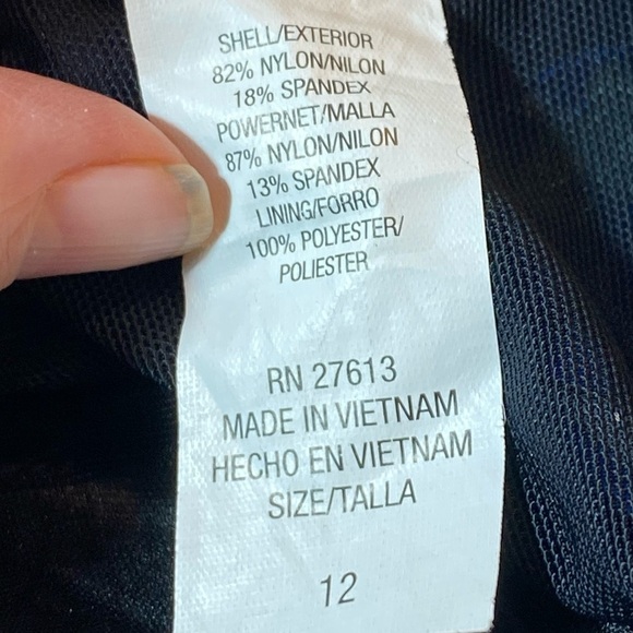 Robby Len Swim Fashions One Piece Swimsuit Blue Floral Sz 12 - Picture 6 of 9